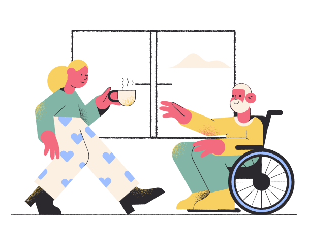 Elderly care Illustration in PNG, SVG