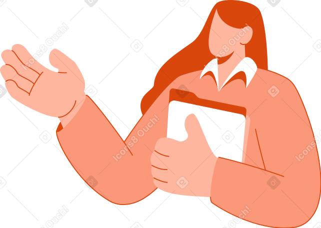woman with a folder in her hand PNG, SVG