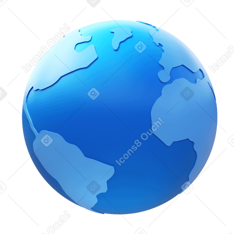 3D globe Illustration in PNG, SVG