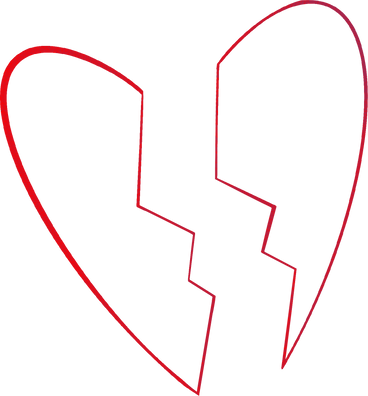 broken heart PNG, SVG