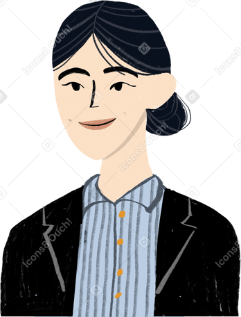 woman in a black jacket PNG、SVG