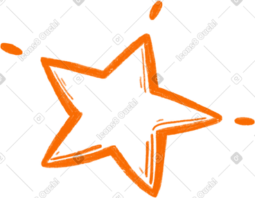 Orange star line PNG, SVG