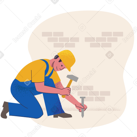 Builder on duty Illustration in PNG, SVG