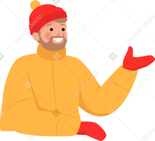 man in winter clothes Illustration in PNG, SVG