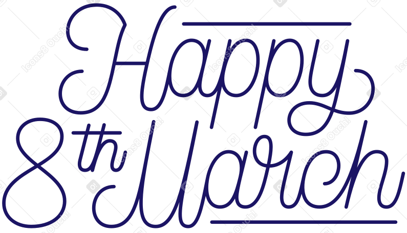 Lettering felice 8 marzo PNG, SVG