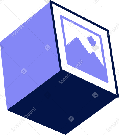 絵の入った立方体 PNG、SVG
