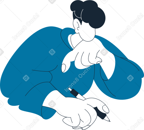 man with a pen torso Illustration in PNG, SVG