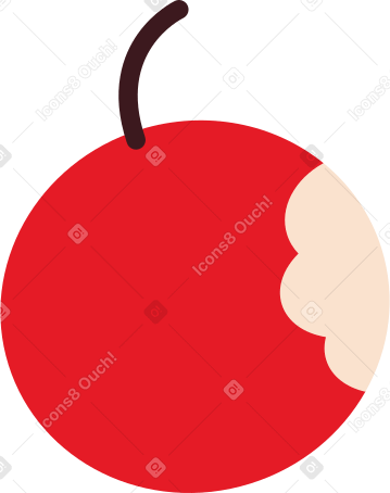 bitten red apple PNG, SVG