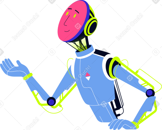 smart robot stretched out his hand Illustration in PNG, SVG