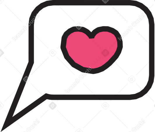 message with heart Illustration in PNG, SVG
