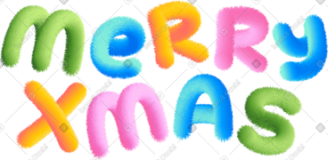 Lettering merry xmas in multicolored style text PNG, SVG