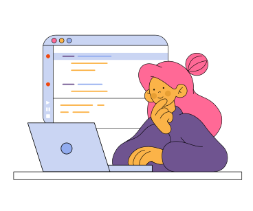 Woman debugging a program PNG, SVG