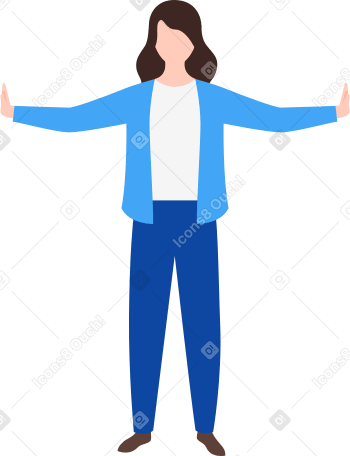 woman hands to the sides Illustration in PNG, SVG