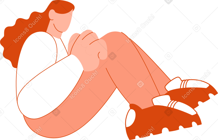 mujer sentada frente a una laptop PNG, SVG