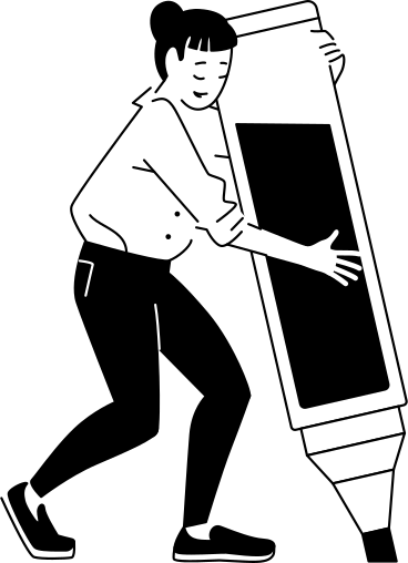 Mujer joven con un resaltador de texto PNG, SVG