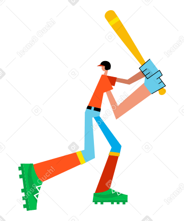Baseball player Illustration in PNG, SVG