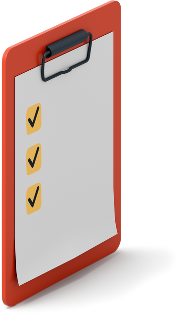 Red clipboard with checklist PNG, SVG