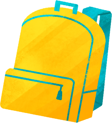 yellow school backpack PNG, SVG