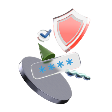 Cyber security, password and shield animated illustration in GIF, Lottie (JSON), AE