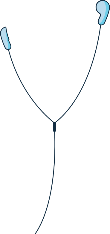 wired blue headphones PNG, SVG