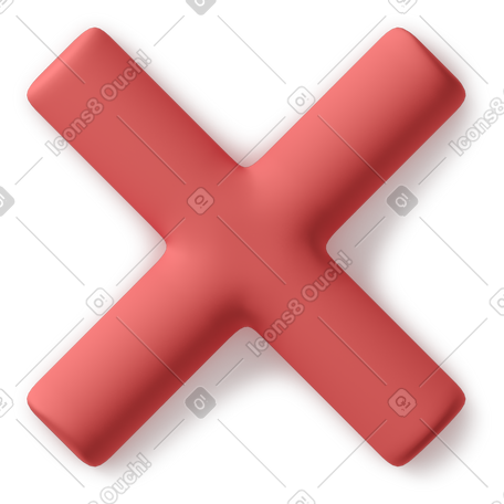 3D red cancel icon PNG, SVG