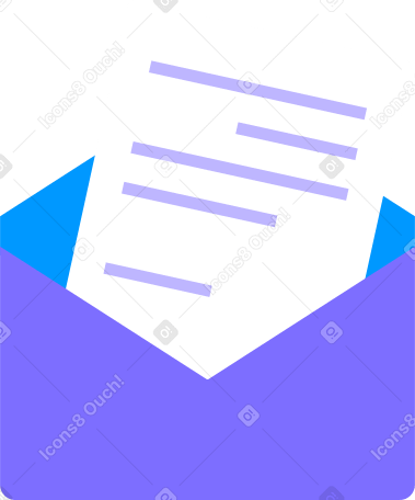 open envelope with a letter inside PNG, SVG