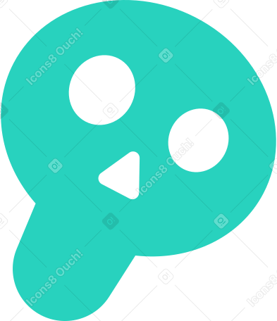 skull green Illustration in PNG, SVG