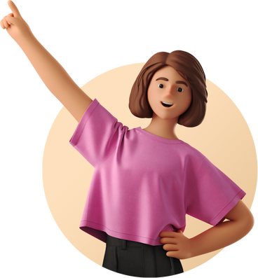 joyful woman with raised finger PNG, SVG
