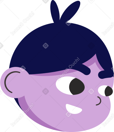 joyful purple head of a man PNG, SVG