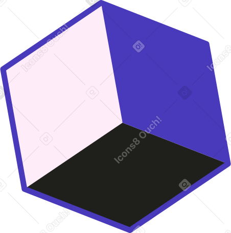 cubo en tres colores PNG, SVG