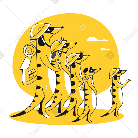 Un gruppo di animali in piedi uno accanto all'altro PNG, SVG