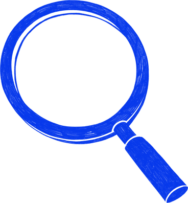 blue magnifying glass PNG, SVG