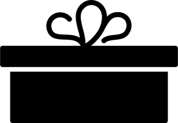 Black box with black ribbon в PNG, SVG