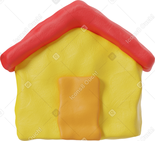 3D 작은 노란색 집 아이콘 PNG, SVG