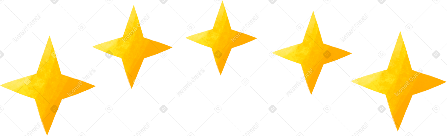 five stars quality rating PNG, SVG