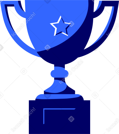 copa de ganadores azul PNG, SVG