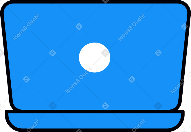 blue open laptop Illustration in PNG, SVG