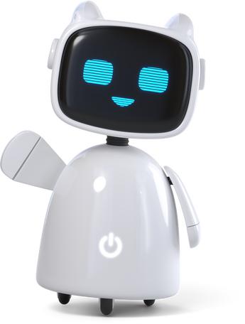 happy robot assistant waving hello Illustration in PNG, SVG