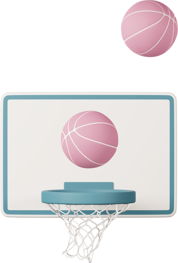 Basketballkorb mit zwei bällen PNG, SVG