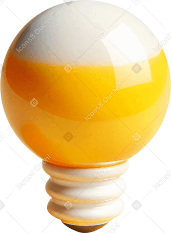 3D light bulb PNG, SVG