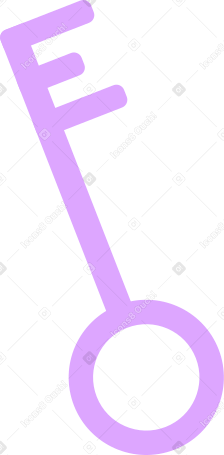 big light purple key Illustration in PNG, SVG