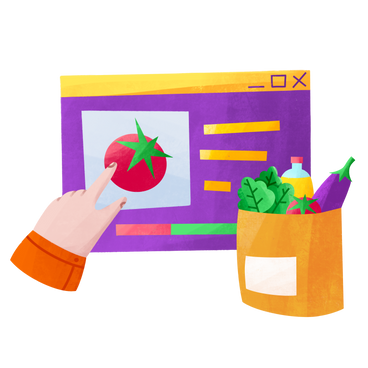Online grocery shopping PNG, SVG