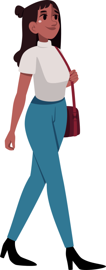 woman with bag PNG, SVG