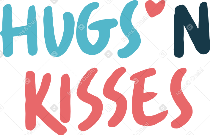 hugs and kisses Illustration in PNG, SVG