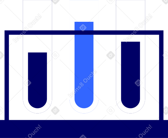 three test tubes on a stand Illustration in PNG, SVG