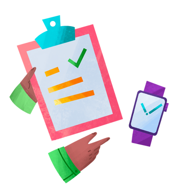 Clipboard and watch for daily routine PNG, SVG
