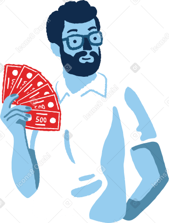 man with a money Illustration in PNG, SVG