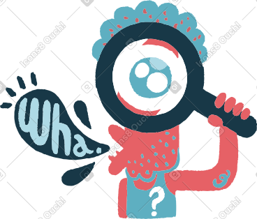 A cartoon character holding a magnifying glass PNG, SVG