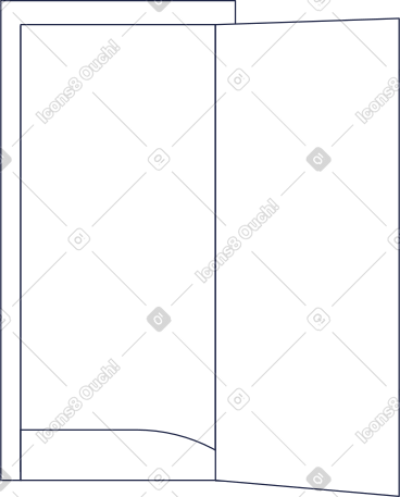 Opened door line PNG, SVG