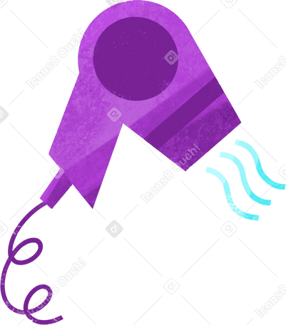 purple hair dryer with air lines PNG、SVG